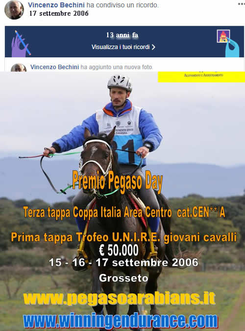 Anno 2006 – la prima tappa del Trofeo Unire giovani cavalli Grosseto